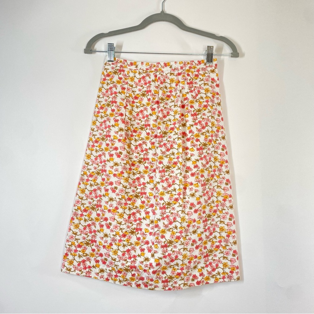The Weekender Vintage Floral Cotton A-Line Skirt Size XXS Dainty Cottagecore